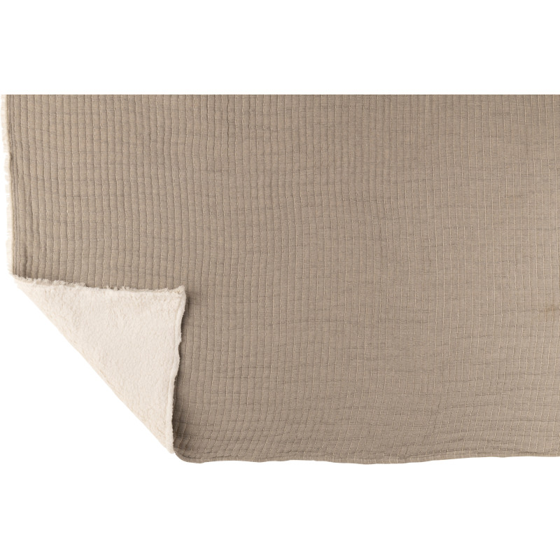 Plaid original 180x130 en Coton Tissu Gris Motif coutures Teddy - 4