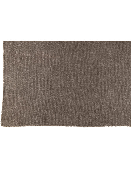 Plaid style vintage 180x130 en Coton Tissu Taupe Effiloché Xyrell - 2