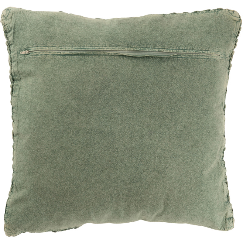 Coussin XL style vintage Carré 50x50 en Coton Vert Délavé Motif tricot & tressage Nyxari - 3