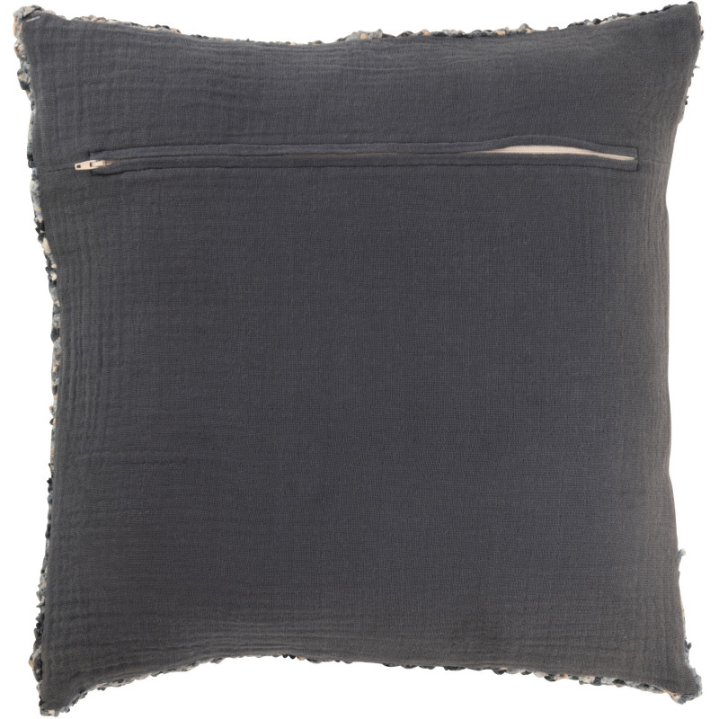 Coussin original Carré 45x45 en Coton Acrylique Bleu Blanc Tweed - 3