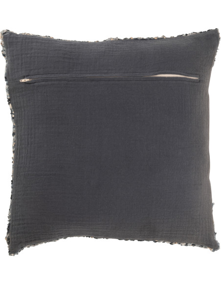 Coussin original Carré 45x45 en Coton Acrylique Bleu Blanc Tweed - 3