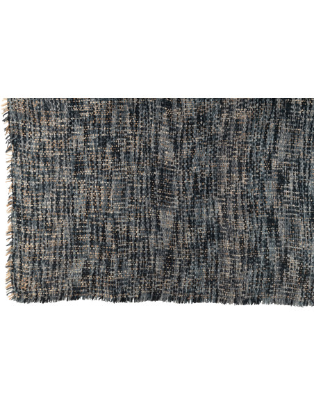 Plaid original 180x130 en Coton Acrylique Bleu Blanc Tweed - 2