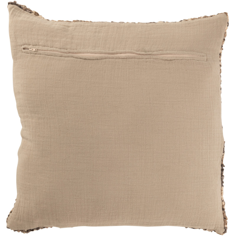 Coussin original Carré 45x45 en Coton Acrylique Marron Beige Tweed - 3