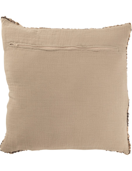 Coussin original Carré 45x45 en Coton Acrylique Marron Beige Tweed - 3