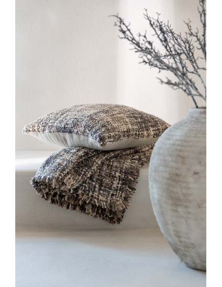 Plaid original 180x130 en Coton Acrylique Marron Beige Tweed - 4