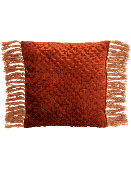 Coussin moderne Carré 45x45 en Coton Viscose Cuivré Brillant Motif gauffré Elsinor - 1