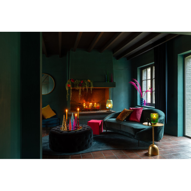 Coussin moderne Carré 45x45 en Velours Rouge Jaune ocre Rose Brillant Darithen (Lot de 3) - 2