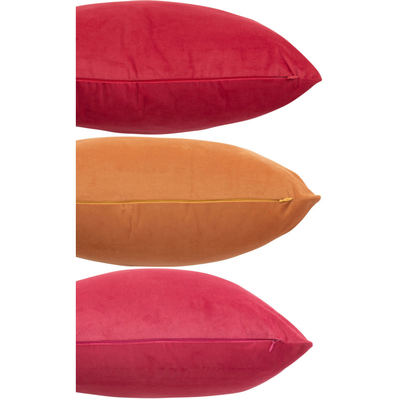 Coussin moderne Carré 45x45 en Velours Rouge Jaune ocre Rose Brillant Darithen (Lot de 3) - 3