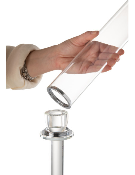 Bougeoir sur pied design XL Hauteur 100 cm en Verre Transparent Urion - 4