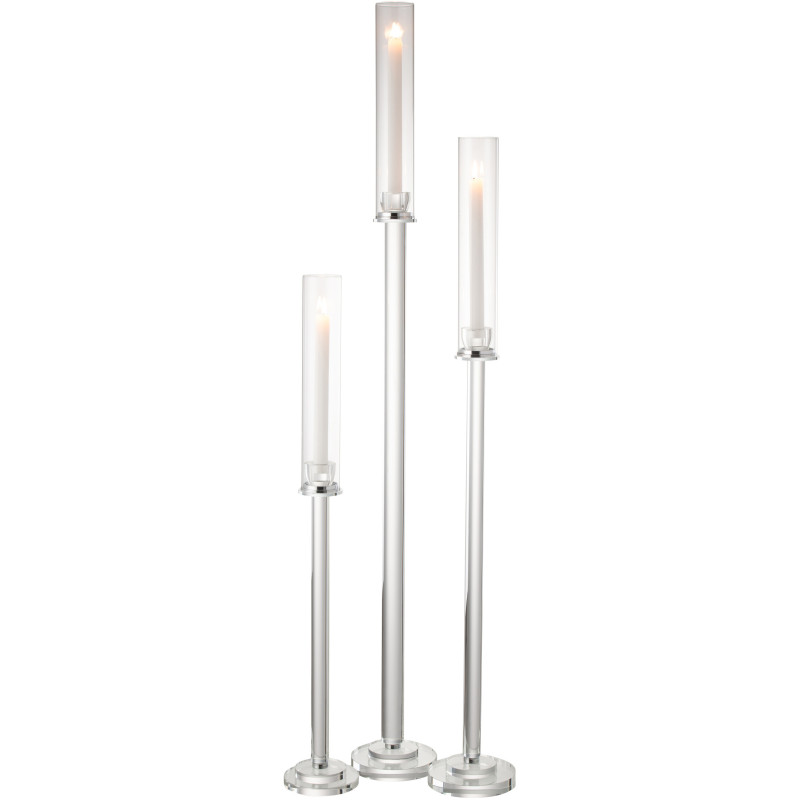 Bougeoir sur pied design XXL Hauteur 120 cm en Verre Transparent Urion - 3