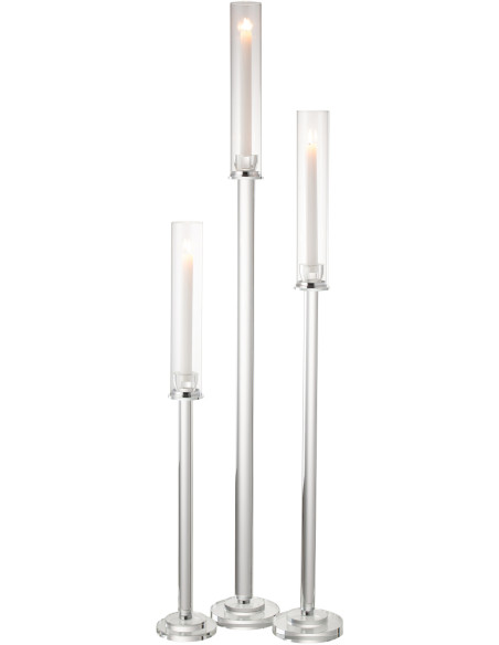 Bougeoir sur pied design XXL Hauteur 120 cm en Verre Transparent Urion - 3