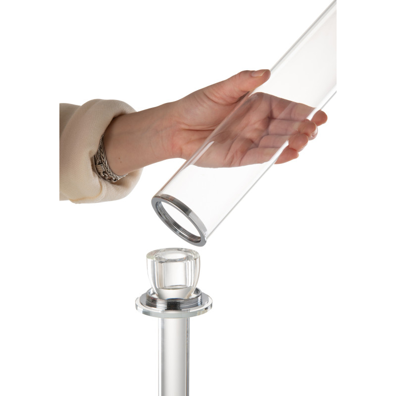 Bougeoir sur pied design XXL Hauteur 120 cm en Verre Transparent Urion - 4