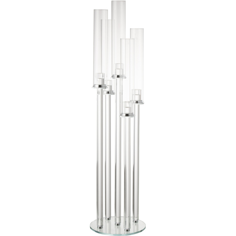 Chandelier design XL 5 bras Bougies chandelles Hauteur 100 cm en Verre Transparent Urion - 1