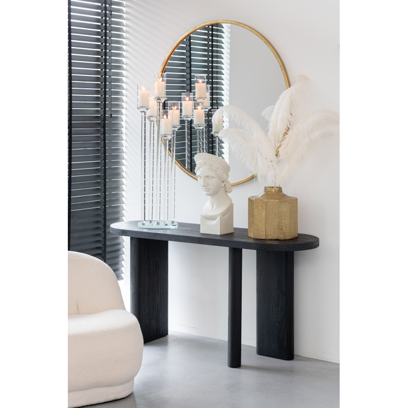 Chandelier design XXL 5 bras Bougies piliers Hauteur 100 cm en Verre Transparent Urion - 5