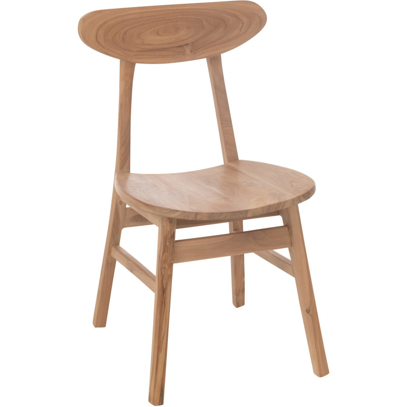 Chaise moderne en Bois de teck Naturel Sofia - 1
