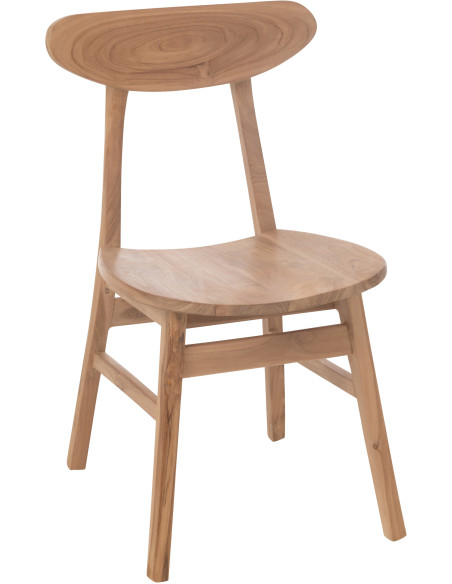 Chaise moderne en Bois de teck Naturel Sofia - 1