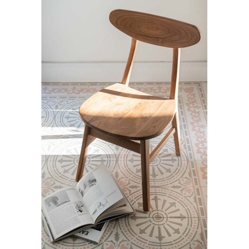 Chaise moderne en Bois de teck Naturel Sofia - 2