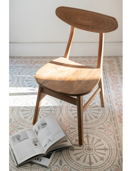 Chaise moderne en Bois de teck Naturel Sofia - 2