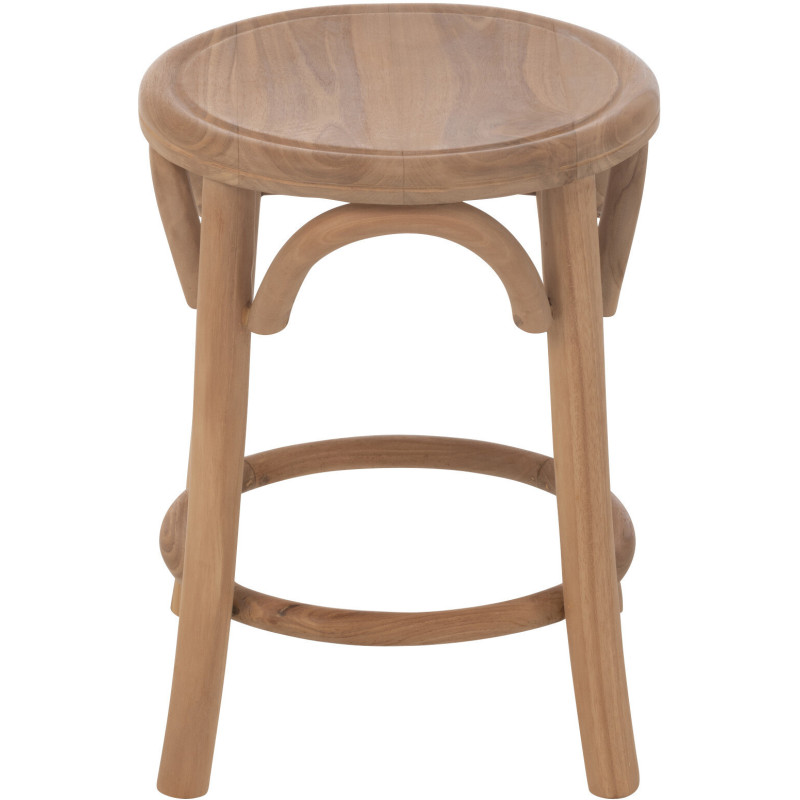 Tabouret moderne Rond en Bois de teck Naturel Ali - 3
