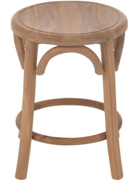 Tabouret moderne Rond en Bois de teck Naturel Ali - 3