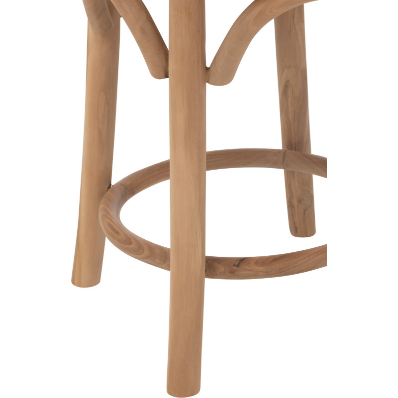 Tabouret moderne Rond en Bois de teck Naturel Ali - 4