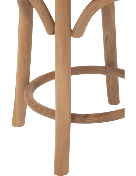 Tabouret moderne Rond en Bois de teck Naturel Ali - 4