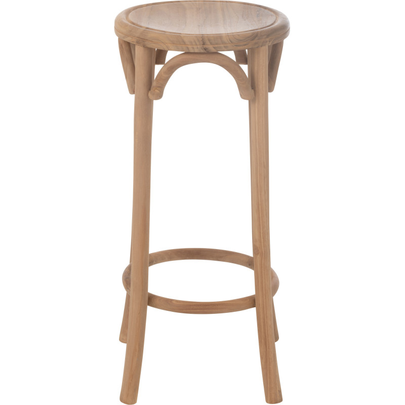 Tabouret de bar moderne Rond en Bois de teck Naturel Ali - 2