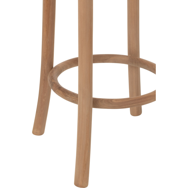 Tabouret de bar moderne Rond en Bois de teck Naturel Ali - 3