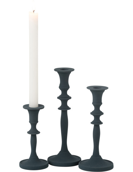 Bougeoir moderne en Métal Bleu Nala (Lot de 3) - 2