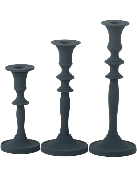 Bougeoir moderne en Métal Bleu Nala (Lot de 3) - 3