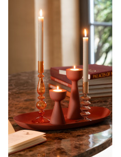 Plateau décoratif moderne Ovale en Métal Terracotta Nala (Lot de 2) - 1 2