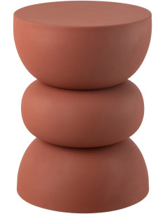 Table d'appoint moderne Ronde en Métal Rouille Lise - 1