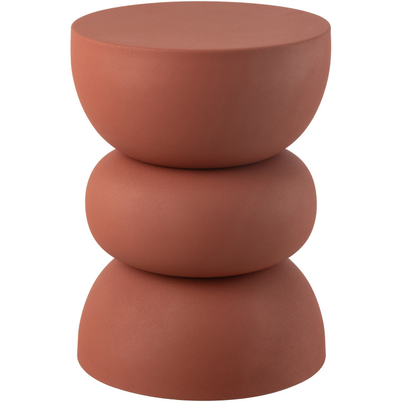 Table d'appoint moderne Ronde en Métal Rouille Lise - 1