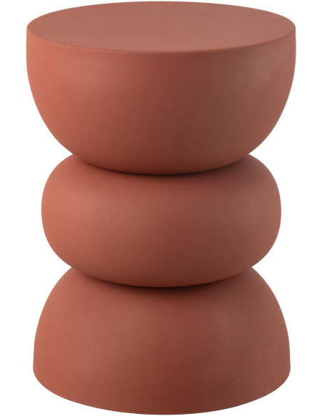 Table d'appoint moderne Ronde en Métal Rouille Lise - 1