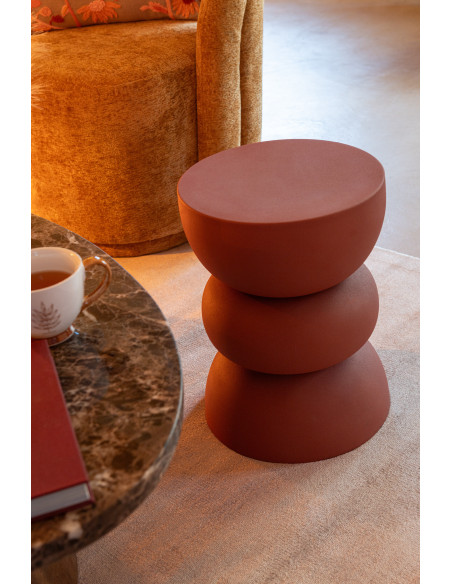 Table d'appoint moderne Ronde en Métal Rouille Lise - 2