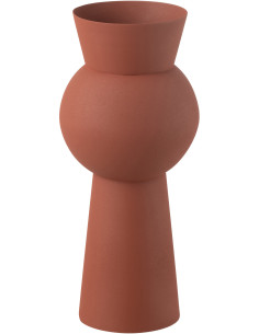 Vase original Géométrique Hauteur 40 cm en Métal Terracotta Nala - 1