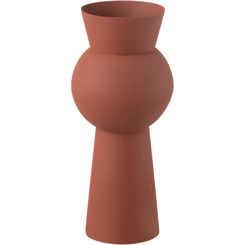 Vase original Géométrique Hauteur 40 cm en Métal Terracotta Nala - 1