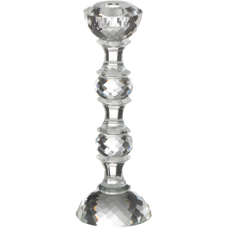 Bougeoir original XL Hauteur 26 cm en Verre Transparent Effet cristal Marie - 1