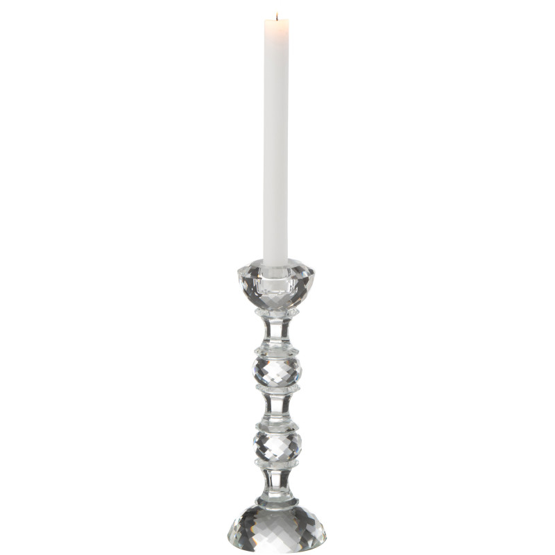 Bougeoir original XL Hauteur 26 cm en Verre Transparent Effet cristal Marie - 2