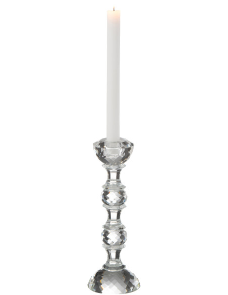 Bougeoir original XL Hauteur 26 cm en Verre Transparent Effet cristal Marie - 2