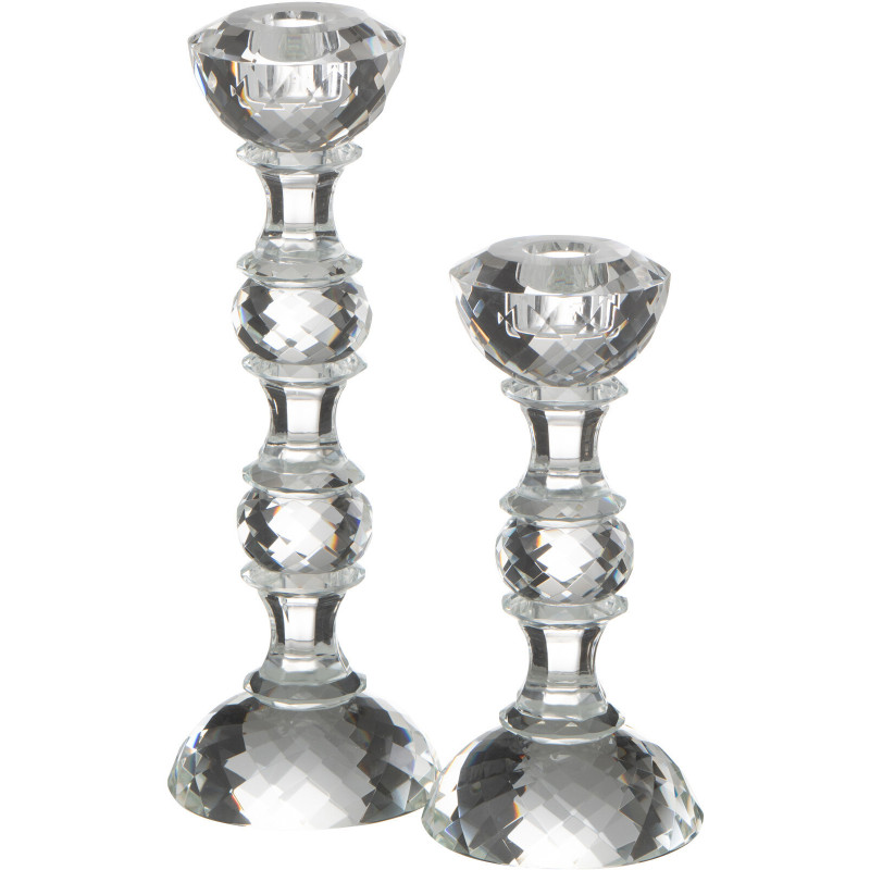 Bougeoir original XL Hauteur 26 cm en Verre Transparent Effet cristal Marie - 3