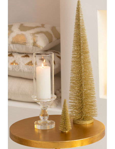 Photophore moderne sur pied Hauteur 35 cm en Verre Transparent Cormo - 2