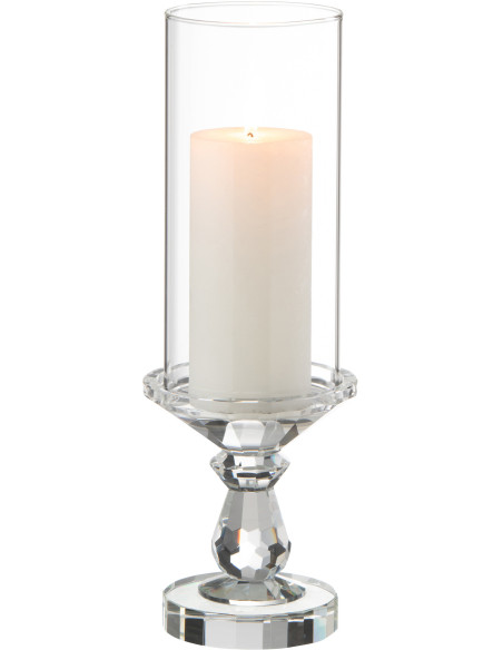 Photophore moderne sur pied Hauteur 35 cm en Verre Transparent Cormo - 3