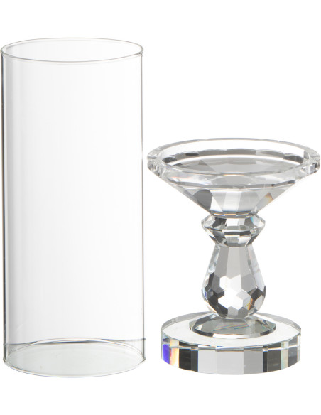 Photophore moderne sur pied Hauteur 35 cm en Verre Transparent Cormo - 4