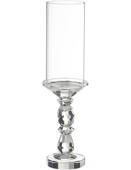 Photophore moderne sur pied XL Hauteur 42 cm en Verre Transparent Cormo - 1