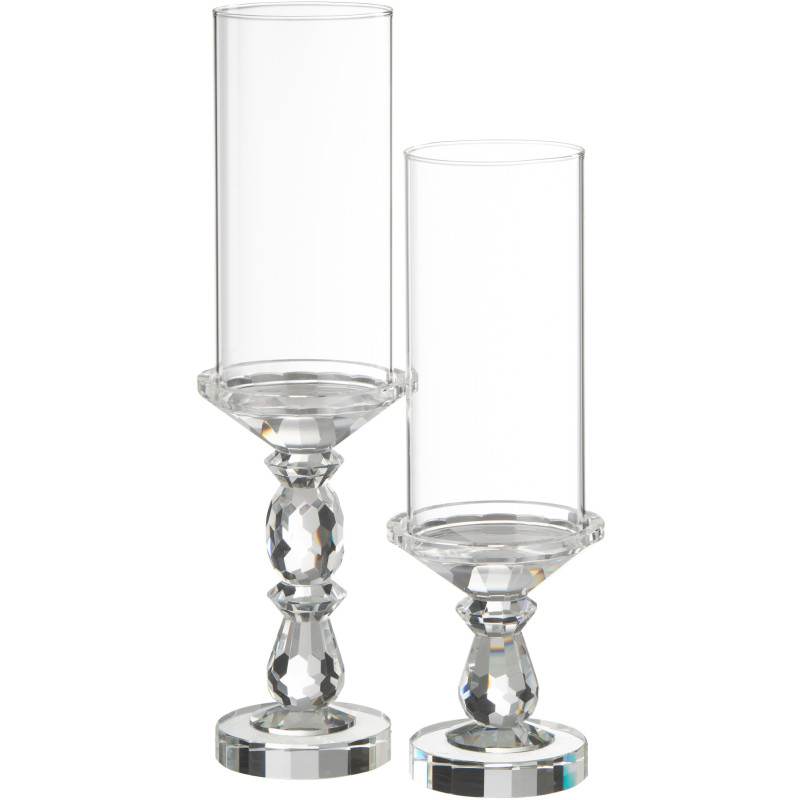 Photophore moderne sur pied XL Hauteur 42 cm en Verre Transparent Cormo - 3