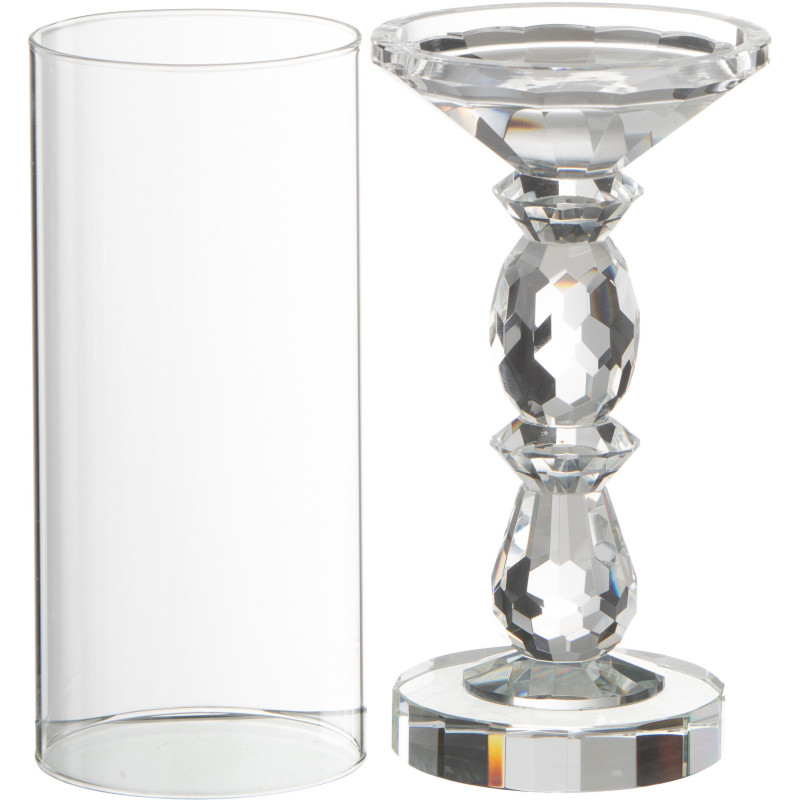 Photophore moderne sur pied XL Hauteur 42 cm en Verre Transparent Cormo - 5