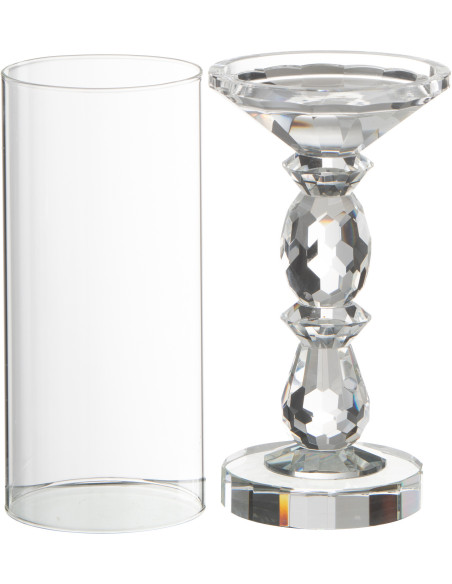 Photophore moderne sur pied XL Hauteur 42 cm en Verre Transparent Cormo - 5