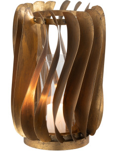 Photophore design Diamètre 23 cm en Métal Doré Verre Transparent Tina - 1