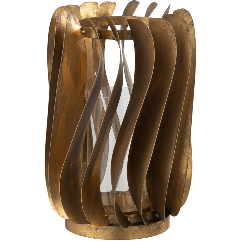 Photophore design Diamètre 23 cm en Métal Doré Verre Transparent Tina - 2